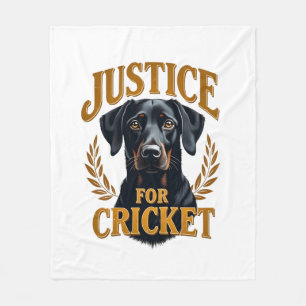 Couverture Polaire Justice pour Cricket Typographie Mémorial de Chien