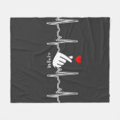 Couverture Polaire K-Pop Coeur doigt symbole main Saranghae EKG (Devant (Horizontal))