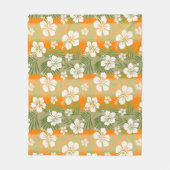 Couverture Polaire Kalani Tie Dye Mélange Hibiscus Tropical - Orange (Devant)