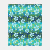 Couverture Polaire Kalani Tie Dye Mélange Hibiscus Tropical - Turquoi (Devant)