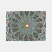 Couverture Polaire kaleido floral turquoise, brun et jaune (Devant (Horizontal))