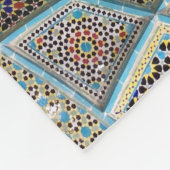 Couverture Polaire kaleido floral turquoise, brun et jaune (Coin)