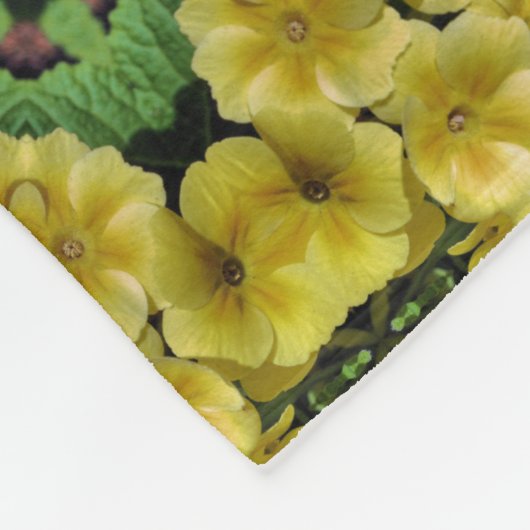 Couverture Polaire Kaleidoscope à fleurs de Primrose jaune (Coin)
