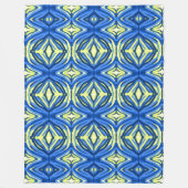 Couverture Polaire Kaleidoscope bleu et jaune (Devant)