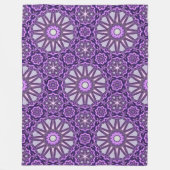 Couverture Polaire Kaleidoscope bleu violet Pinwheel Mandala Motif (Devant)