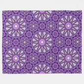Couverture Polaire Kaleidoscope bleu violet Pinwheel Mandala Motif (Devant (Horizontal))