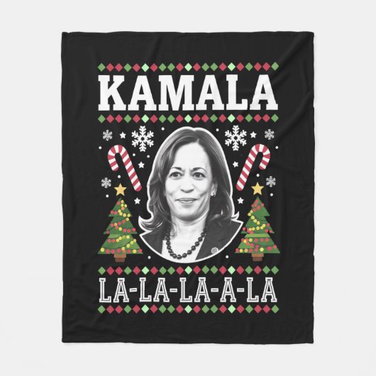 Couverture Polaire Kamala Harris 2024 Comma de Noël La Xmas (Devant)