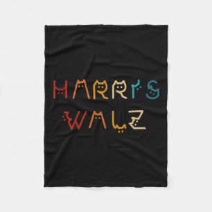 Couverture Polaire Kamala Harris Walz Walz Valse 2024 Chat Lettering 