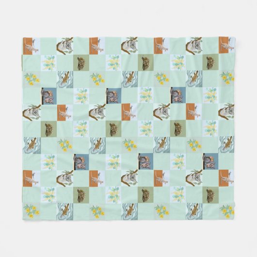 Couverture Polaire Kanga Koala Platypus Possum and Echidna (Devant (Horizontal))