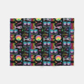 Couverture Polaire Karaoke Neon Glow Singing Music Party (Devant (Horizontal))