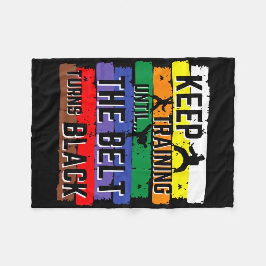Couverture Polaire Karate Gifts Keep Training Until The Belt Turns Bl (Devant (Horizontal))