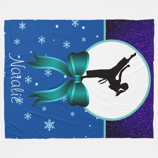Couverture Polaire Karate Girls Parties scintillant et Bow Snowflake (Devant (Horizontal))