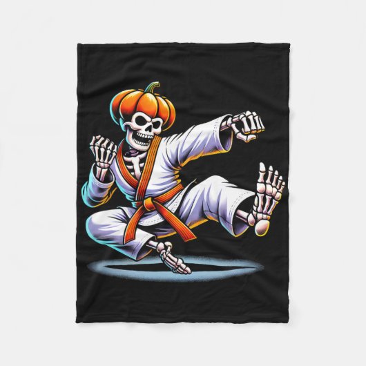 Couverture Polaire Karaté Halloween Skeleton (Devant)