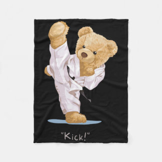 Couverture Polaire Karate Ours d'enfants Taekwondo Garçons Hommes Tee