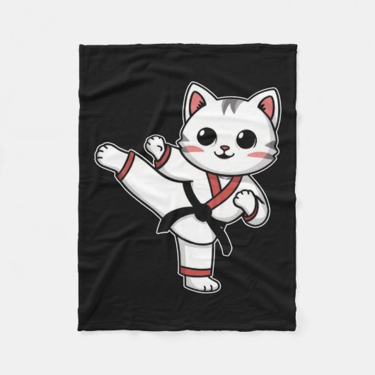 Couverture Polaire Karate Taekwondo Funny Chat Jiu Jitsu Femmes Fille (Devant)