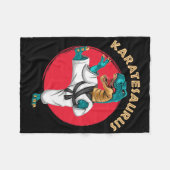 Couverture Polaire Karatesaurus Drôle de dinosaure de karaté  (Devant (Horizontal))