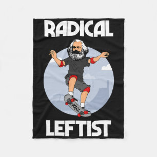 Couverture Polaire Karl Marx Skateboard Radical Gauche Drôle Marx