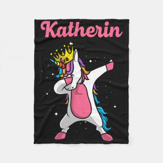 Couverture Polaire Katherin Nom Personnalisé Anniversaire Dabbing Uni (Devant)