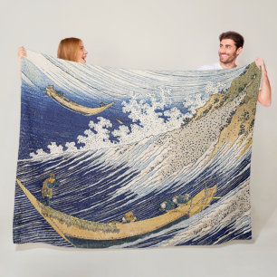 Couverture Polaire Katsushika Hokusai. vagues