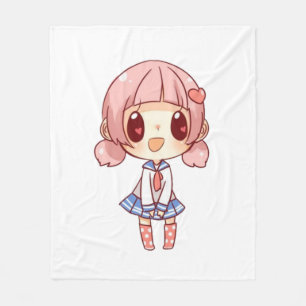 Couverture Polaire kawaii, anime, fille, juste, qui,aime, dessine,