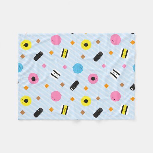 Couverture Polaire Kawaii Candy Licorice (Devant (Horizontal))