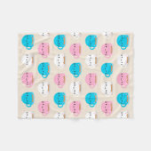 Couverture Polaire Kawaii Cats Cup de Thé (Devant (Horizontal))