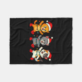 Couverture Polaire Kawaii Cats Santa Hat Dancing Lights Christmas Dan (Devant (Horizontal))