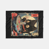 Couverture Polaire Kawaii Chat Manger Ramen nouilles Anime Cadeaux Fi (Devant (Horizontal))