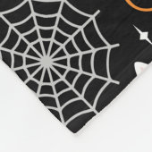 Couverture Polaire Kawaii Chat pour Halloween en Arrière - plan noir (Coin)