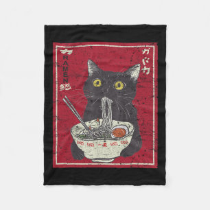 Couverture Polaire Kawaii Chat Ramen Japonais Nourriture Amusante Ani