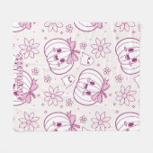 Couverture Polaire Kawaii Citrouilles, Fantômes & Fleurs (Devant (Horizontal))