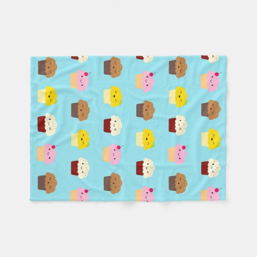 Couverture Polaire Kawaii Cupcakes (Devant (Horizontal))