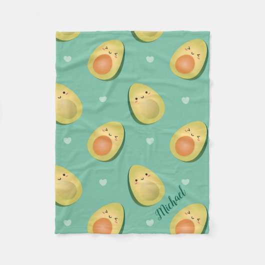Couverture Polaire Kawaii Cute Avocados évitons le Motif (Devant)