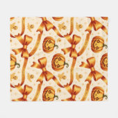 Couverture Polaire Kawaii Halloween Citrouille & Bows (Devant (Horizontal))