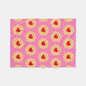 Couverture Polaire Kawaii Jammie Dodger Biscuits (Devant (Horizontal))