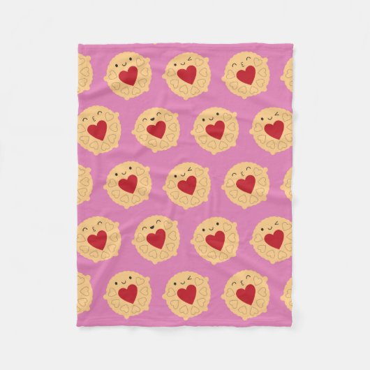 Couverture Polaire Kawaii Jammie Dodger Biscuits (Devant)