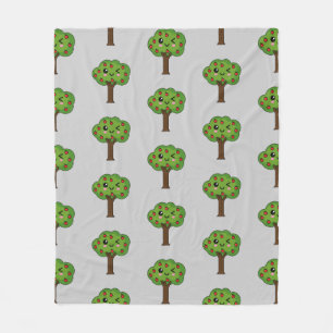 Couverture Polaire Kawaii Joyeux Pommier À Voie