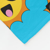 Couverture Polaire Kawaii Joyeux soleil avec lunettes de soleil (Coin)