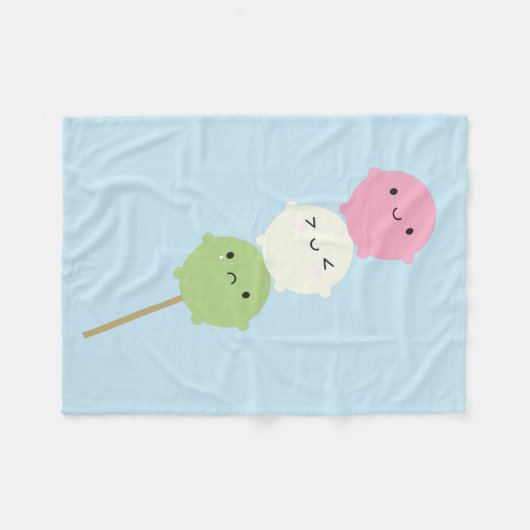 Couverture Polaire Kawaii Mochi Dango (Devant (Horizontal))