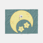 Couverture Polaire Kawaii Moon et Stars Fleece Blanket (Devant (Horizontal))
