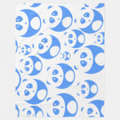 Couverture Polaire Kawaii Panda bébé bleu et blanc modèle (Devant)