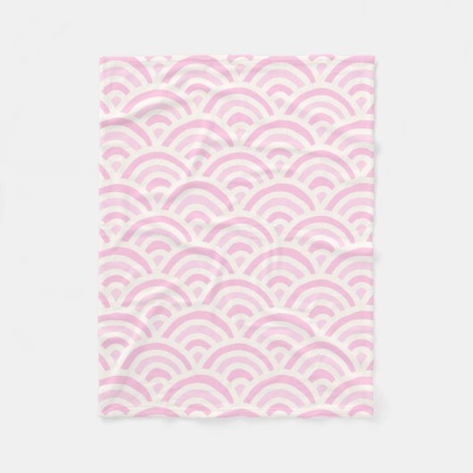 Couverture Polaire Kawaii Pastel Japanese Seigaiha Pattern (Devant)