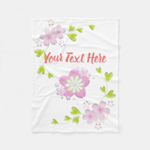 Couverture Polaire Kawaii Style Sakura Fleur d'arbre de cerisier