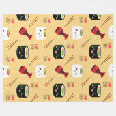 Couverture Polaire Kawaii Sushi Motif Jaune clair (Devant (Horizontal))