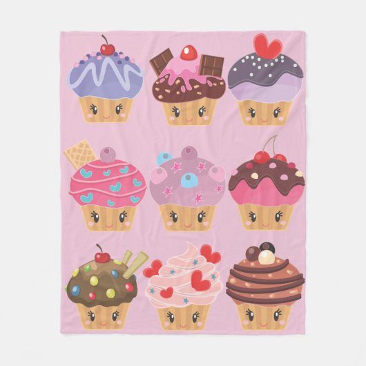 Couverture Polaire Kawaii Sweet Traite Les Cupcakes Yummy (Devant)