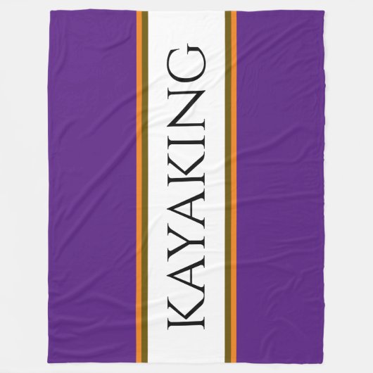 Couverture Polaire KAYAKING Fun violet blanc orange rayures de course (Devant)