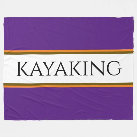 Couverture Polaire KAYAKING Fun violet blanc orange rayures de course (Devant (Horizontal))