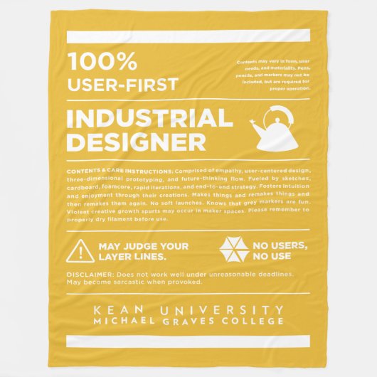 Couverture Polaire Kean MGC Industrial Design Care Label (Devant)