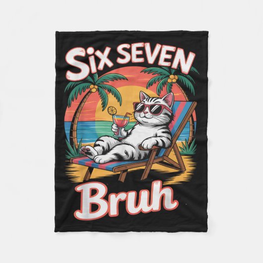 Couverture Polaire Keep Calm 67 Bruh Cat Vacation Cruise Trip Joke Ge (Devant)