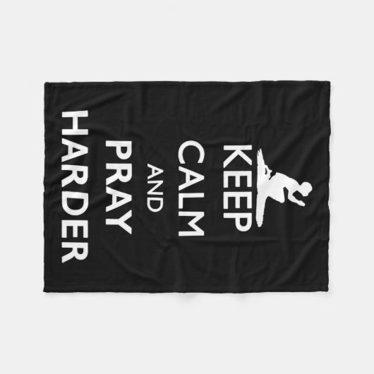Couverture Polaire Keep Calm And Pray Harder  (Devant (Horizontal))